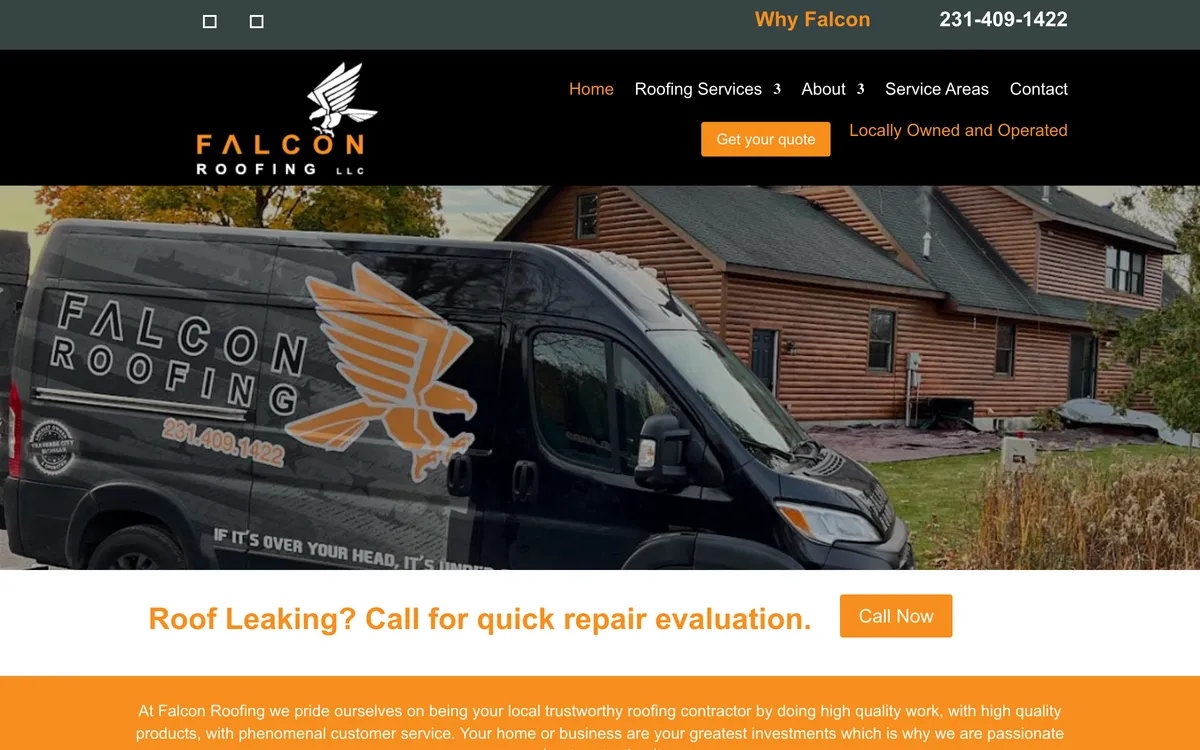 Falcon Roofing previous website