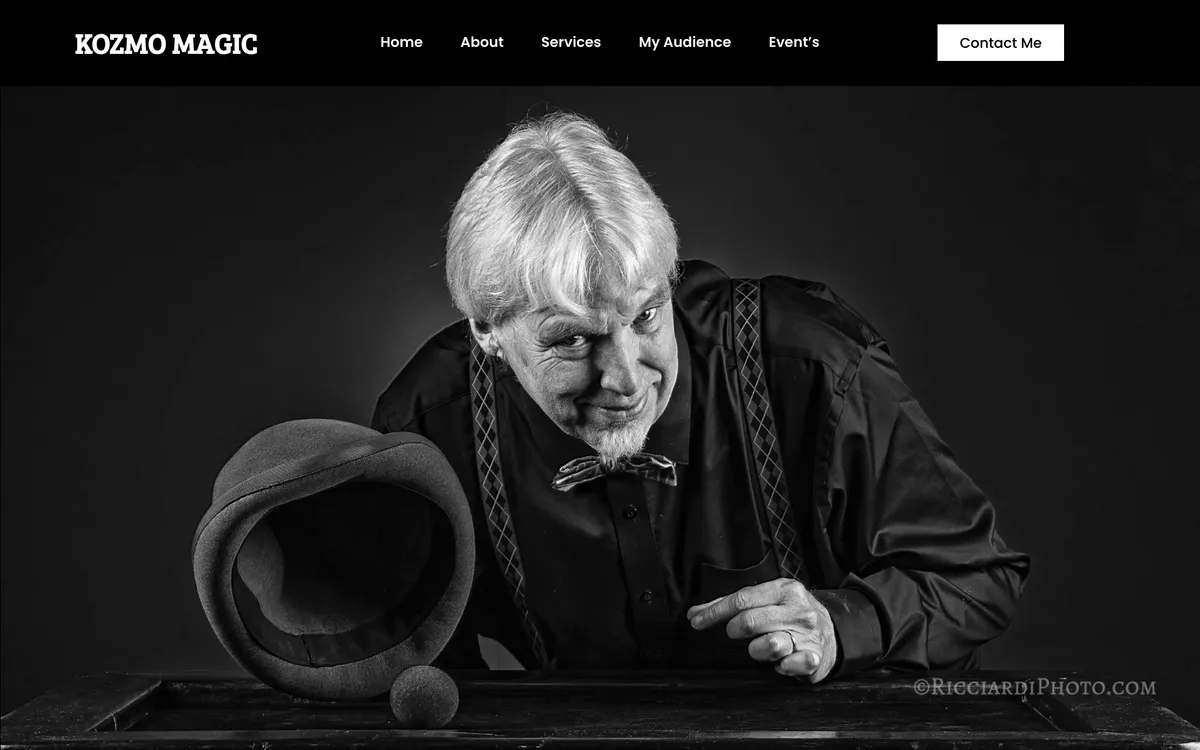 Kozmo Magic website by DockSyde
