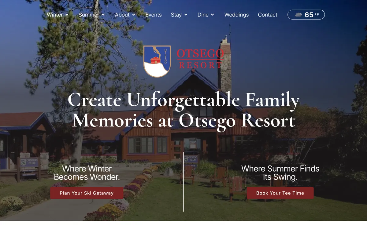 Otsego Club & Resort website built by DockSyde
